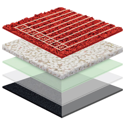 顺义无缝预制型塑胶跑道渗水TPR喷面